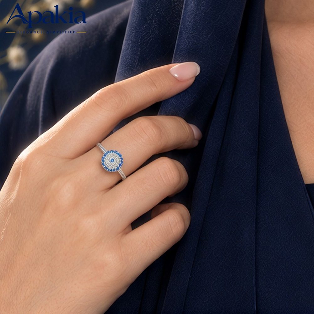 خاتم "Evil Eye" الناعم من الفضة الإسترلينية 925