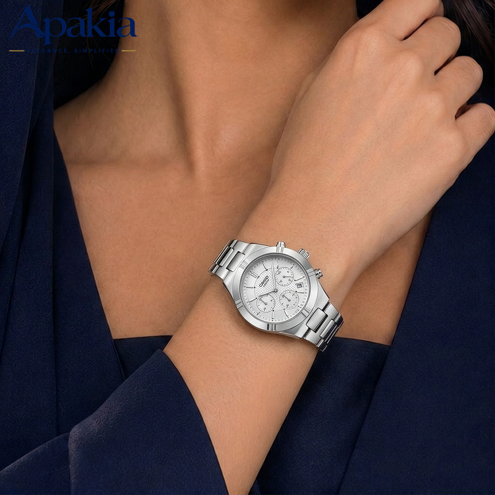 ساعة يد كلاسيكية كوارتز للنساء من كاسيو، موديل LTP-1241D، مقاومة للماء حتى عمق 30 مترًا، تصميم بسيط وأنيق.