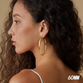 Drperfect 14K مطلية بالذهب مكتنزة هوب أقراط للنساء