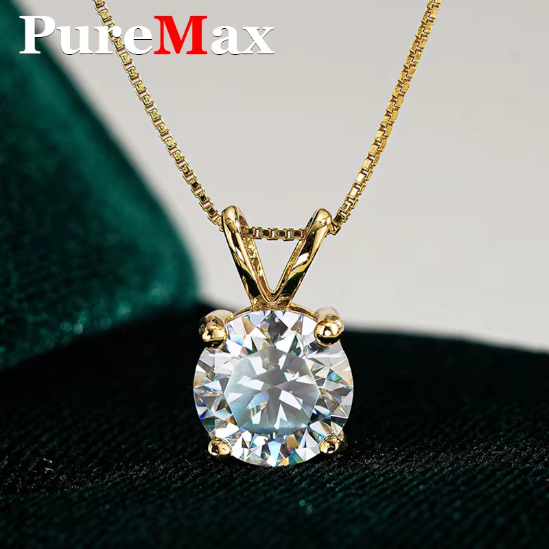 PureMax 1ct 2ct 3ct D اللون VVS1 مويسانيتي الماس أعلى جودة 18K