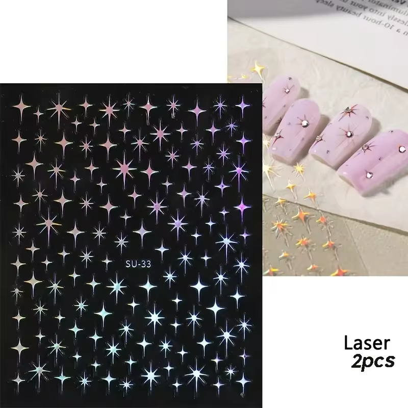 نجوم الفرنش الفاخرة | Gold & Silver Starburst Art